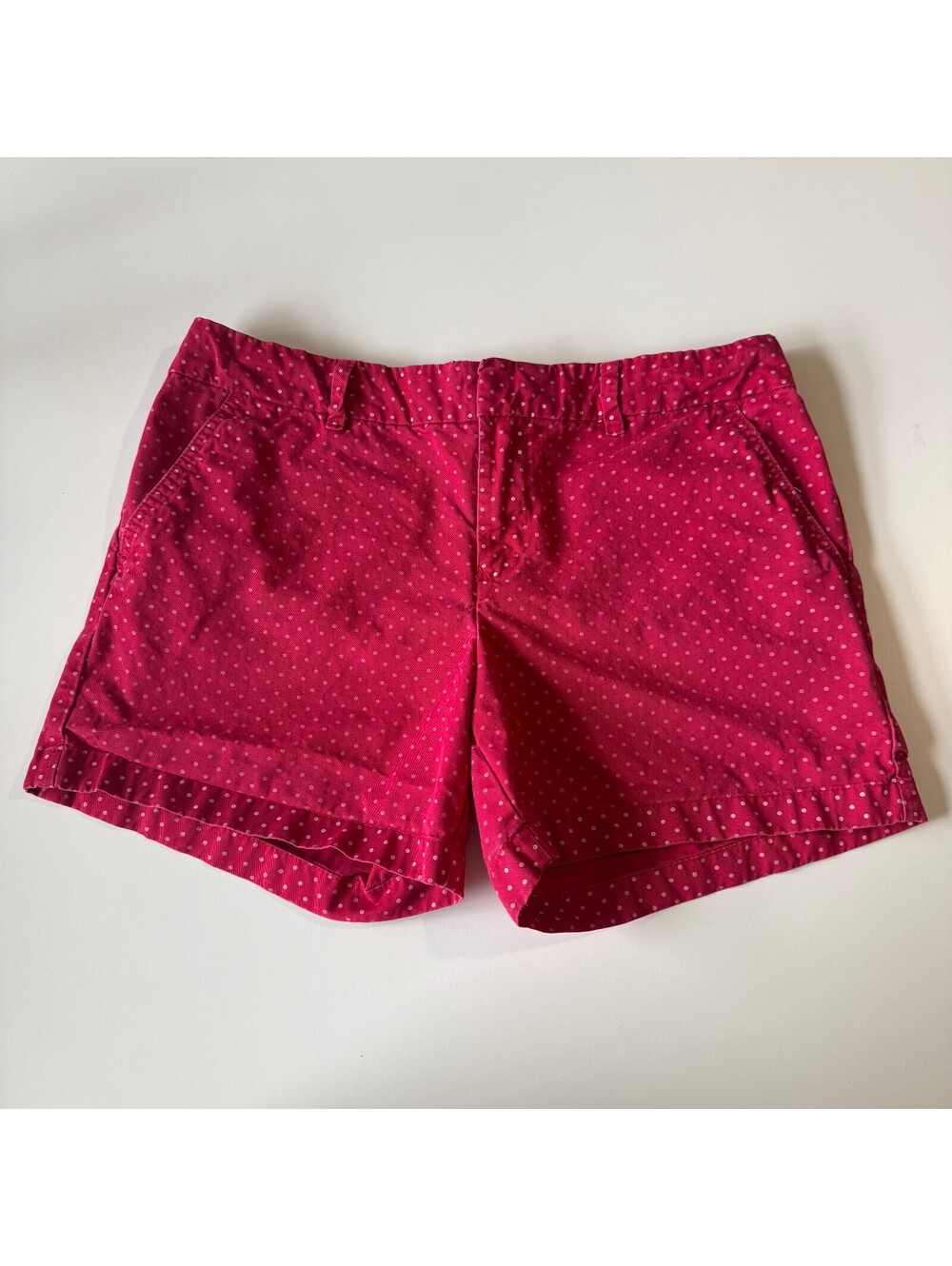 Preppy Y2K Tommy Hilfiger Women's Red Polka Dot Chino Shorts Size 10